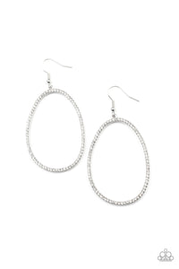 OVAL-ruled White Earring