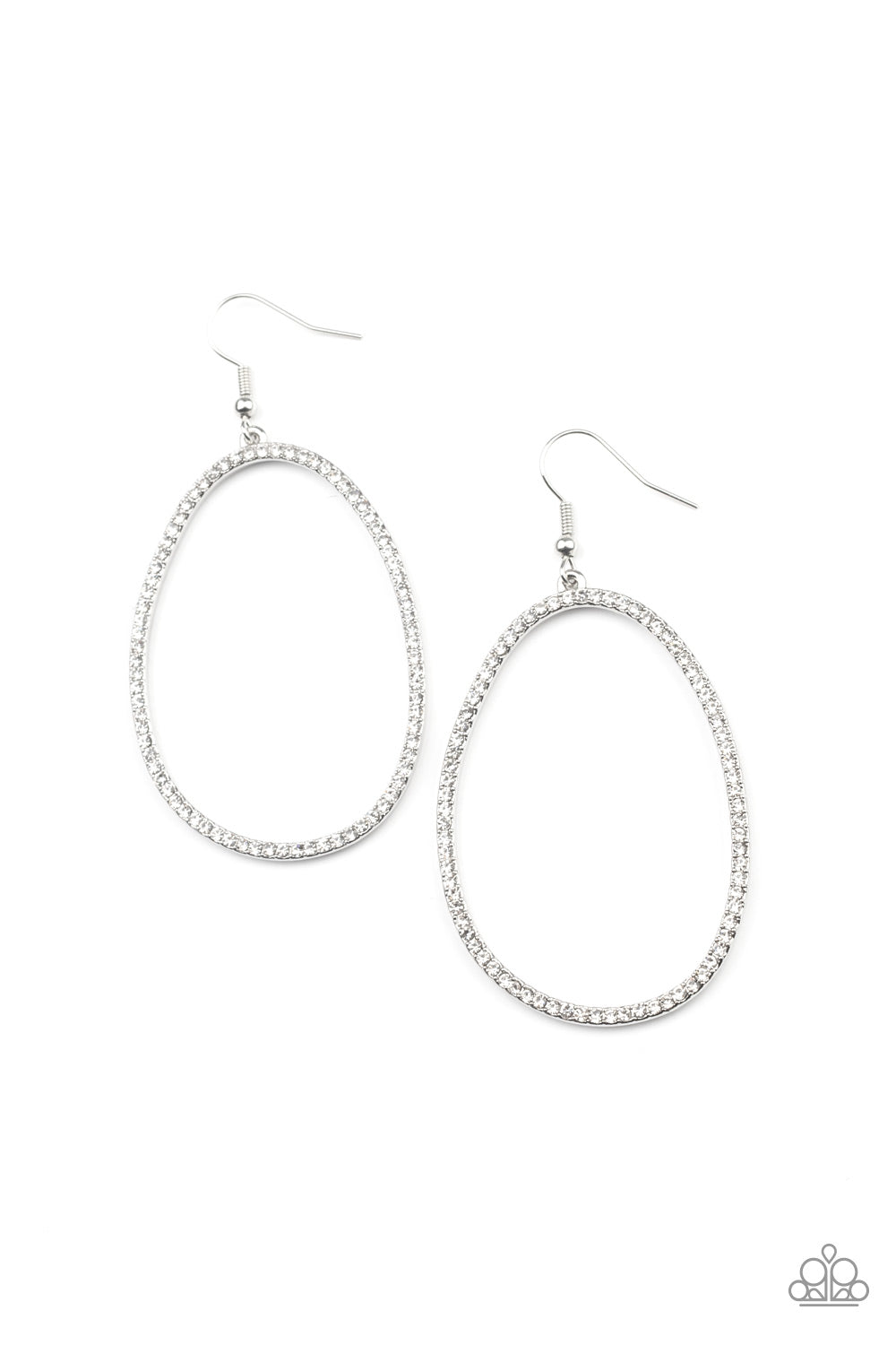 OVAL-ruled White Earring