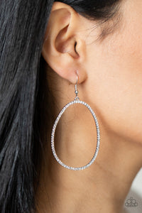 OVAL-ruled White Earring